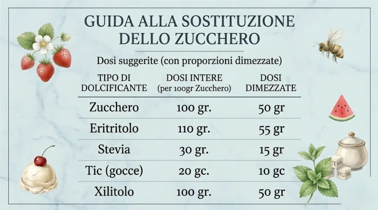 Guida alla sostituzione dello zucchero: scopri quanta stevia usare al posto dello zucchero per dolcificare.